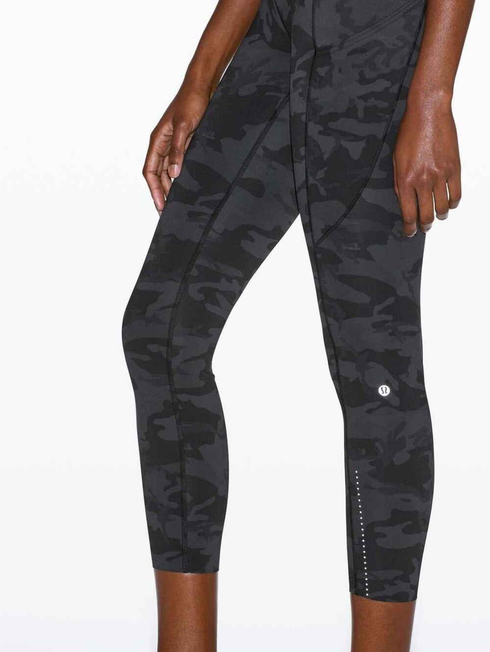 lululemon athletica Women’s Black Camo High-Rise Cropped Leggings, Size 6